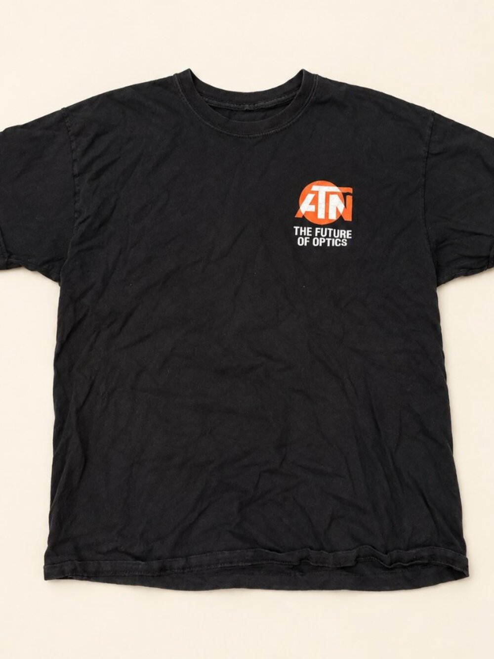 ATN The Future of Optics Black Robot Graphic T-Shirt L